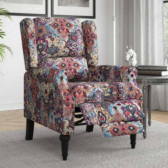 New π Copper Grove Cale Wingback Push-back Recliner Chair Grey Modern Tulip β - Image 4