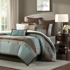 Cheapest ✨ Copper Grove Geneva Blue/ Brown 8-piece Comforter Set ✔️