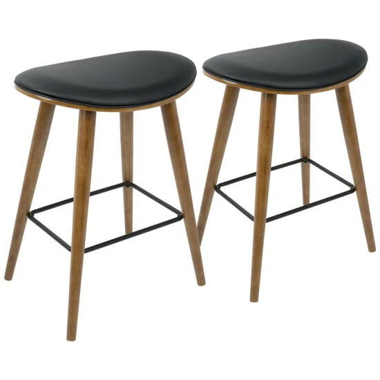 Cheap β¨ Copper Grove Albstadt Walnut And Faux Leather Saddle Counter Stools (Set Of 2) Black π - Image 3