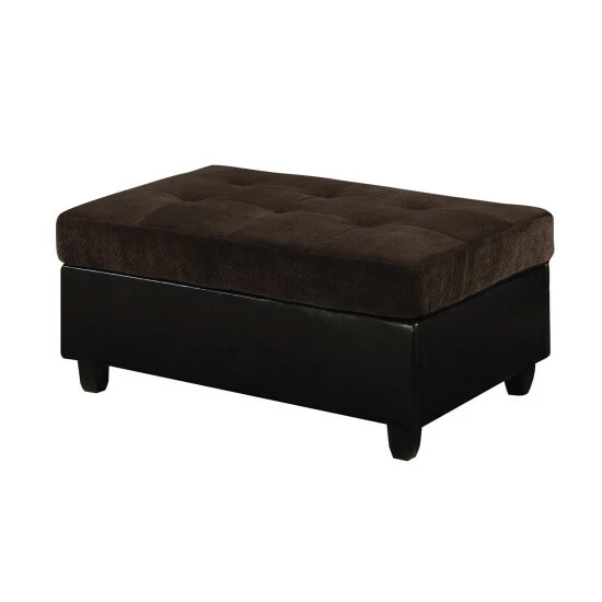 New π Copper Grove Azalea Velvet Vinyl Ottoman Tan β - Image 2