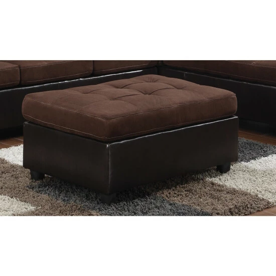 New π Copper Grove Azalea Velvet Vinyl Ottoman Tan β - Image 3