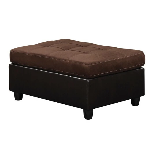 New π Copper Grove Azalea Velvet Vinyl Ottoman Tan β - Image 4