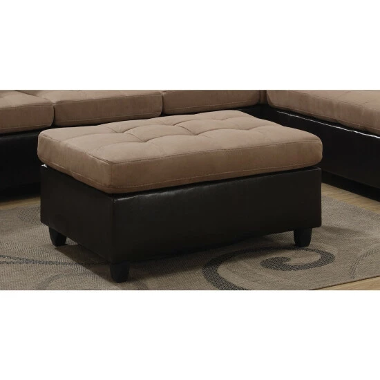 New π Copper Grove Azalea Velvet Vinyl Ottoman Tan β - Image 5