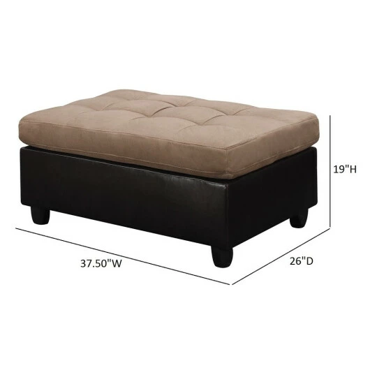 New π Copper Grove Azalea Velvet Vinyl Ottoman Tan β - Image 7