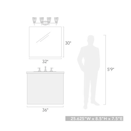 Best deal π€© Copper Grove Larnaca Seeded Glass 4-light Bath Vanity π€© - Image 4