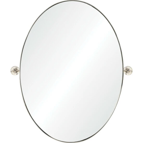 Budget π Copper Grove Oval Bathroom Wall Mirror With Polished Nickel Frame β€οΈ - Image 2