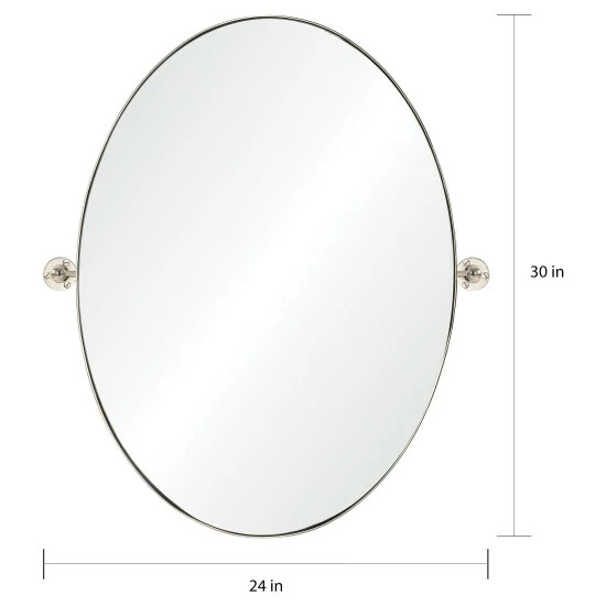 Budget π Copper Grove Oval Bathroom Wall Mirror With Polished Nickel Frame β€οΈ - Image 6
