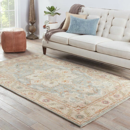 Deals π Copper Grove Darke Lake Handmade Medallion Area Rug Beige/blue π― - Image 2