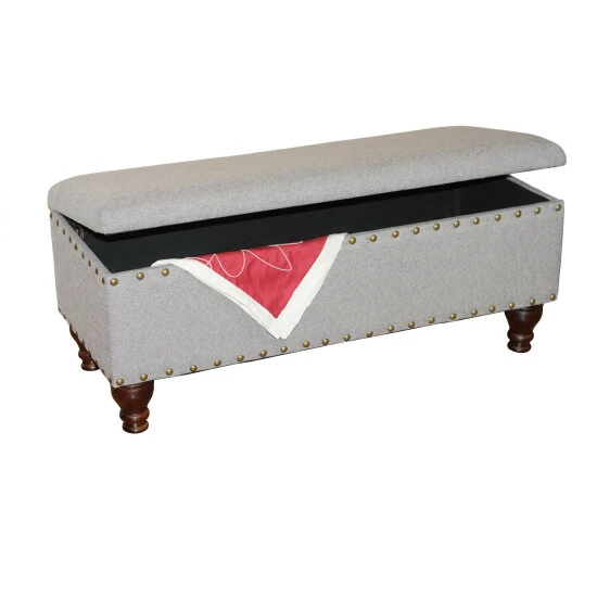 Budget βοΈ Copper Grove Maubeuge Grey Large Storage Bench W/ Nailhead Trim β - Image 3