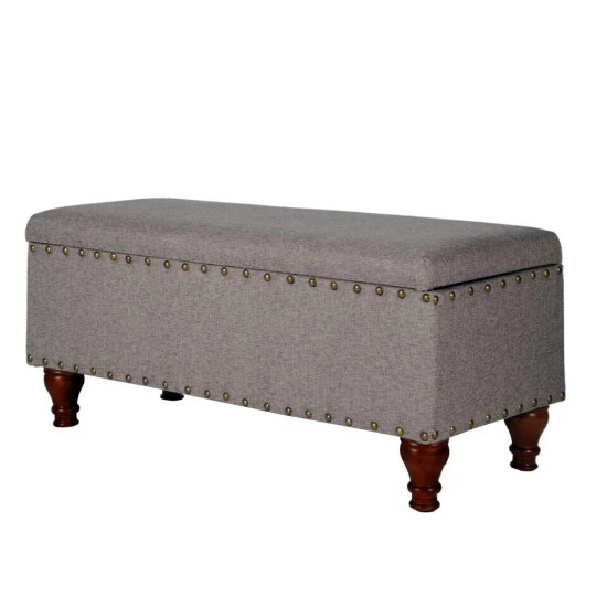 Budget βοΈ Copper Grove Maubeuge Grey Large Storage Bench W/ Nailhead Trim β - Image 6