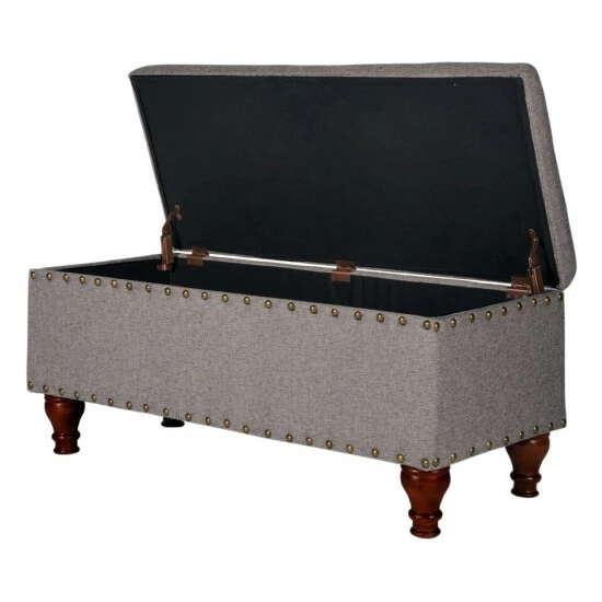 Budget βοΈ Copper Grove Maubeuge Grey Large Storage Bench W/ Nailhead Trim β - Image 8
