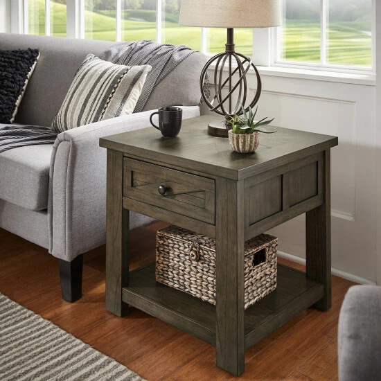 Outlet π₯° Copper Grove Herrenalb 24" Tall End Table With Storage Antique Grey π€© - Image 3