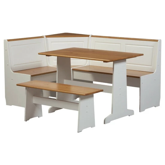 Wholesale 𧨠Copper Grove Middlecreek Farmhouse Breakfast Nook Dining Set White/grey β - Image 5