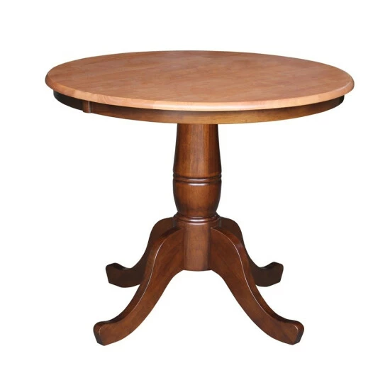 New π₯ Copper Grove Karl 36-inch Round Top Pedestal Table - 29.1"H Pecan βοΈ - Image 3