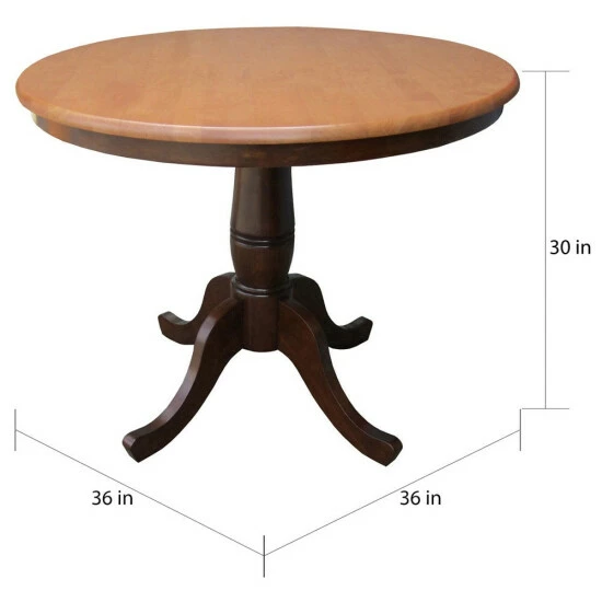 New π₯ Copper Grove Karl 36-inch Round Top Pedestal Table - 29.1"H Pecan βοΈ - Image 6