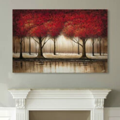 Wholesale 👏 Copper Grove Cibola 'Parade Of Red Trees' Canvas Art 😍