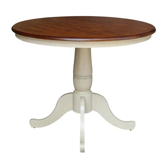 New π₯ Copper Grove Karl 36-inch Round Top Pedestal Table - 29.1"H Pecan βοΈ - Image 8