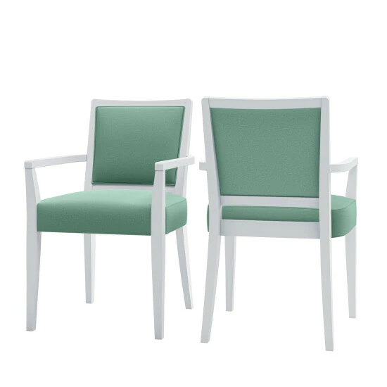 Flash Sale π― Copper Grove Olin Upholstered White Finish Arm Dining Chairs (Set Of 2) Denim Blue π - Image 3