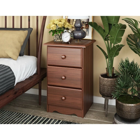 Coupon π 100% Solid Wood Copper Grove Caddo Wood 3-drawer Nightstand Java π - Image 3