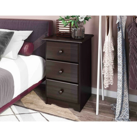 Coupon π 100% Solid Wood Copper Grove Caddo Wood 3-drawer Nightstand Java π - Image 5