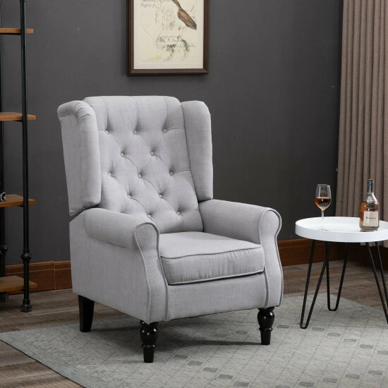 Coupon 𧨠Copper Grove Guanta Tufted Wood Leg Accent Chair Grey π