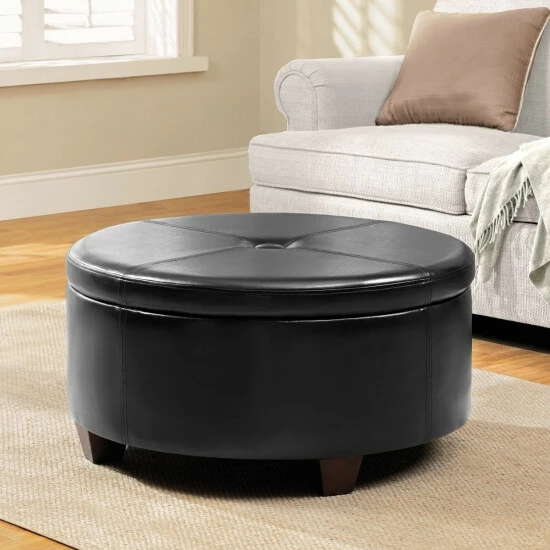 Best Pirce π Copper Grove Julius Large Round Button-top Storage Ottoman β