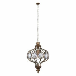 Promo π Copper Grove Kukes 1-light Crystal Chandelier With Antique Bronze Finish π