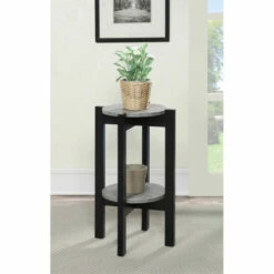 Promo π₯° Copper Grove Helena 2-Tier Round Plant Stand Black π
