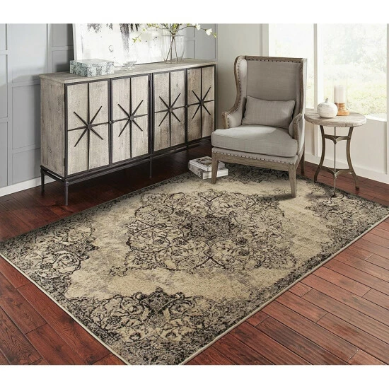 Best Sale π Copper Grove Pori Distressed Medallion Area Rug Brown π - Image 2