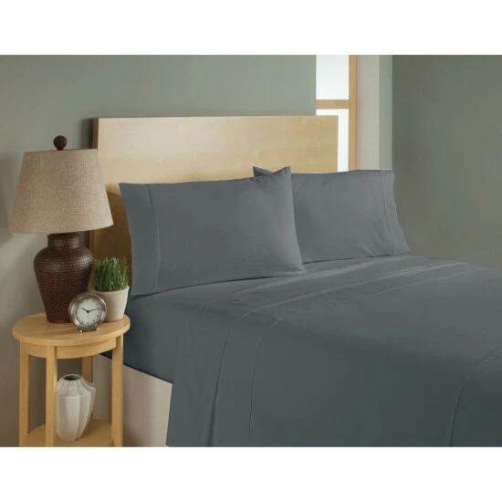 Best deal π Copper Grove Tithonia Plain Double Brushed Extra Soft Microfiber Single Flat Sheet - Assorted Colors Black π - Image 7