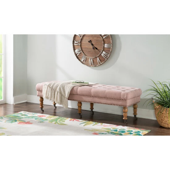 Discount π Copper Grove Pereislav 62-inch Tufted Pink Bench π