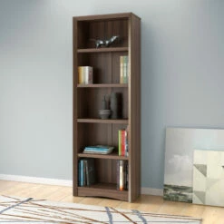 New ✨ Copper Grove Famagusta 71-inch Tall Adjustable Bookcase With Faux Woodgrain Finish Black 😍