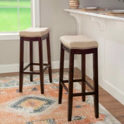 Budget 🔥 Copper Grove Willamette Linen Backless 32-in Bar Stool 🤩