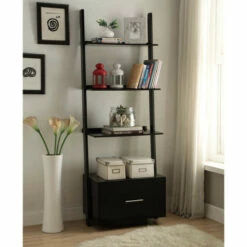 Promo ✔️ Copper Grove Aubrieta Ladder Bookcase With File Drawer Cherry 🛒