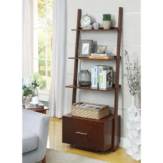 Promo βοΈ Copper Grove Aubrieta Ladder Bookcase With File Drawer Cherry π - Image 4
