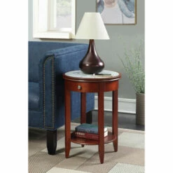 Budget 👏 Copper Grove Aubrieta End Table With Drawer Mahogany 🎁