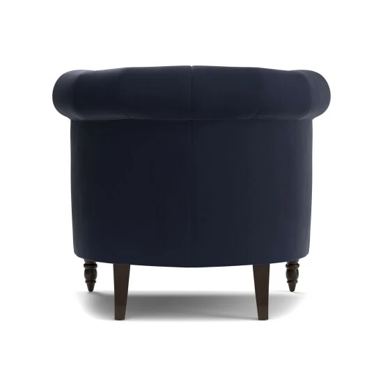 Best Sale π Copper Grove Muir Chesterfield Navy Blue Velvet Arm Chair π - Image 3