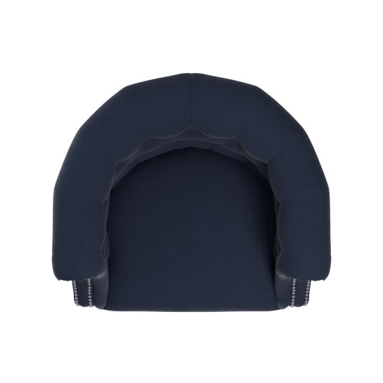 Best Sale π Copper Grove Muir Chesterfield Navy Blue Velvet Arm Chair π - Image 5