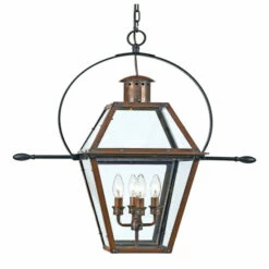 New ⌛ Copper Grove Kran 4-light Aged Copper Outdoor Hanging Lantern ✨