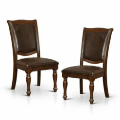 Outlet 🛒 Copper Grove Madzharovo Brown Cherry Leatherette Dining Chair (Set Of 2) 👏