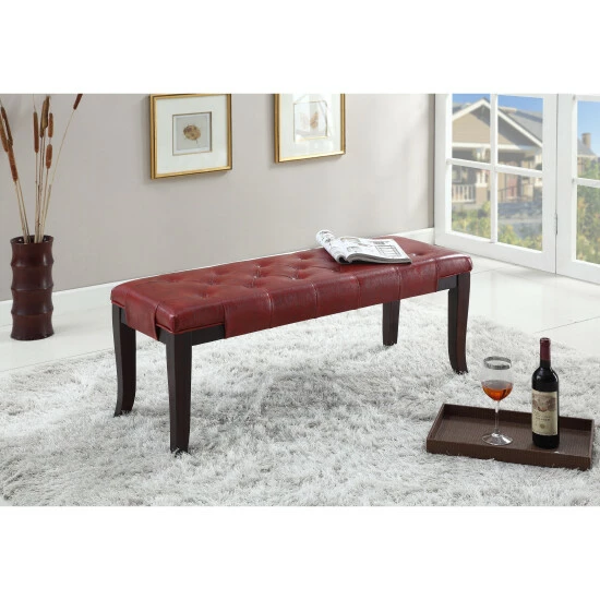Hot Sale π Copper Grove Bloodroot Linon Tufted Ottoman Bench Brown π - Image 4