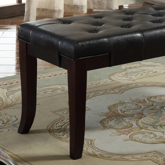 Hot Sale π Copper Grove Bloodroot Linon Tufted Ottoman Bench Brown π - Image 7