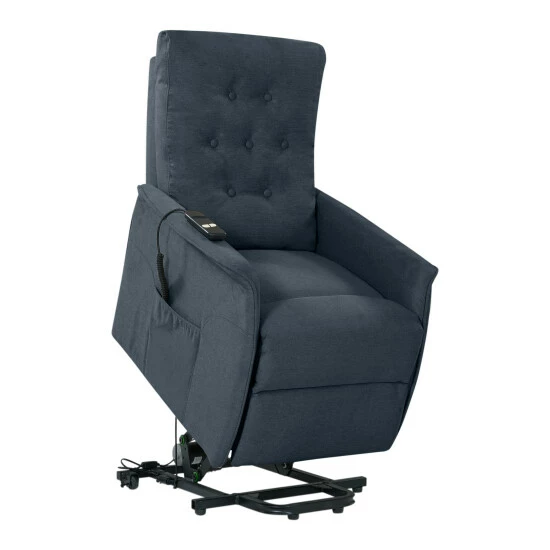 Best Sale π Copper Grove Warneton Velvet Power Recline And Lift Chair Medium Blue π― - Image 6