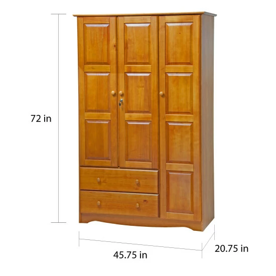 Discount π₯° 100% Solid Wood Copper Grove Caddo Grand Wardrobe Armoire White 𧨠- Image 4