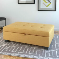 Best deal 🌟 Copper Grove Krk Fabric-upholstered Storage Ottoman Beige 👏