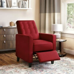 Discount 🔥 Copper Grove Linen Button Tufted Push Back Recline Heather Grey 👏