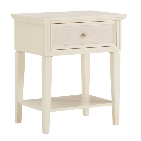 Best reviews of 😀 Copper Grove Bons White Finish Beige Linen Drawer Face 1-drawer Nightstand ✔️ - Image 2