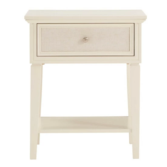 Best reviews of 😀 Copper Grove Bons White Finish Beige Linen Drawer Face 1-drawer Nightstand ✔️ - Image 3