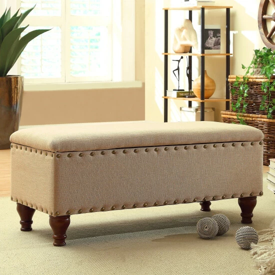 Hot Sale β Copper Grove Muscari Upholstered Storage Bench With Nailhead Trim Orange And Cream Medallion π - Image 2