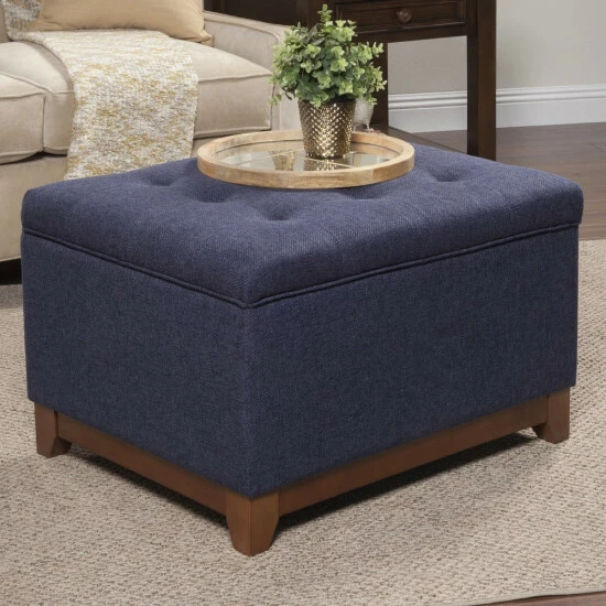 Cheap βοΈ Copper Grove Sororia Navy Textured Storage Ottoman π₯°